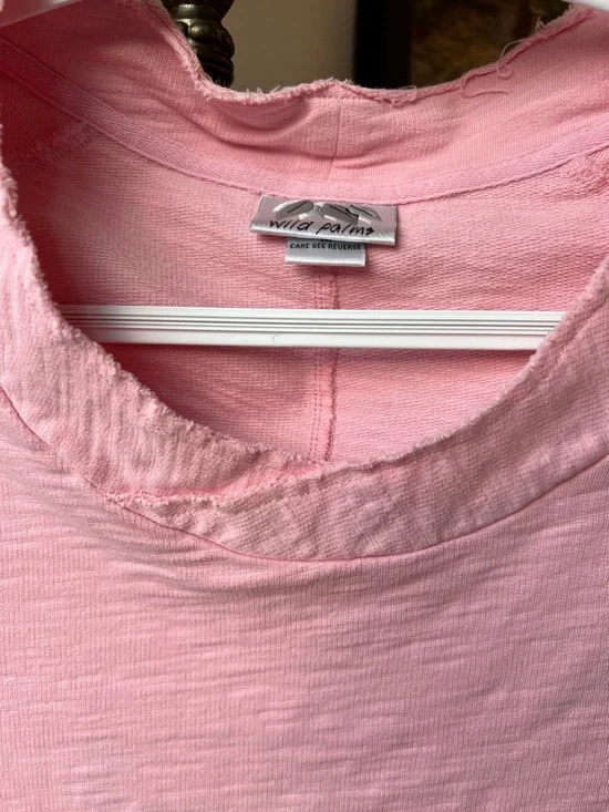 Boho Cozy Cotton Pink Women's Pullover Top - Picture 3 of 6